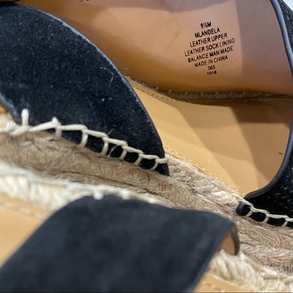 ❤️SOLD❤️Marc Fisher LTD Black Suede Andela Espadrille Wedge Sandals - Picture 8 of 9